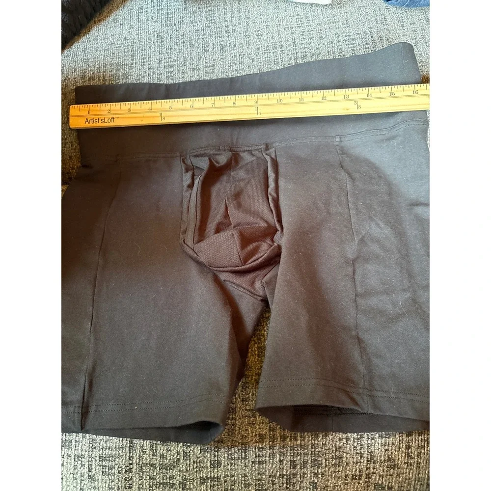 Spanx Mens Black Cotton Compression Boxer Briefs High Waist Shapewear Large 2194